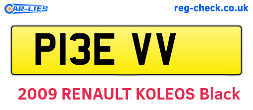 P13EVV are the vehicle registration plates.