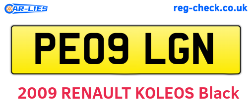 PE09LGN are the vehicle registration plates.