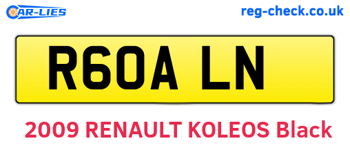 R60ALN are the vehicle registration plates.
