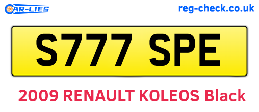 S777SPE are the vehicle registration plates.