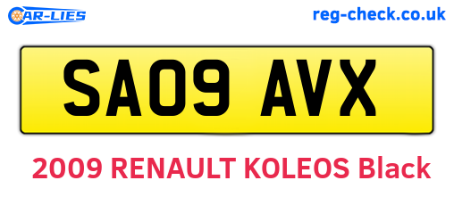 SA09AVX are the vehicle registration plates.