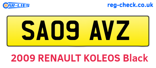SA09AVZ are the vehicle registration plates.
