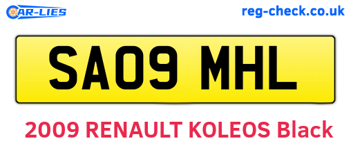 SA09MHL are the vehicle registration plates.