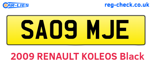 SA09MJE are the vehicle registration plates.