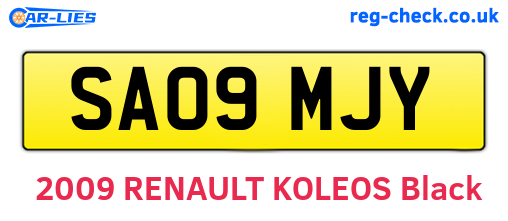 SA09MJY are the vehicle registration plates.