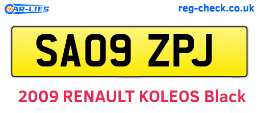 SA09ZPJ are the vehicle registration plates.