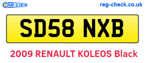 SD58NXB are the vehicle registration plates.