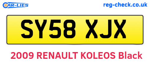 SY58XJX are the vehicle registration plates.