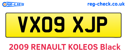 VX09XJP are the vehicle registration plates.