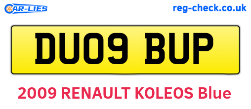 DU09BUP are the vehicle registration plates.