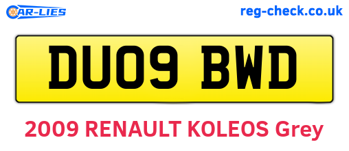 DU09BWD are the vehicle registration plates.