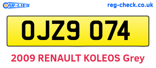 OJZ9074 are the vehicle registration plates.