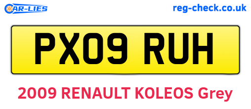 PX09RUH are the vehicle registration plates.