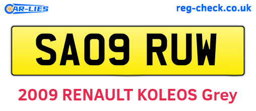 SA09RUW are the vehicle registration plates.