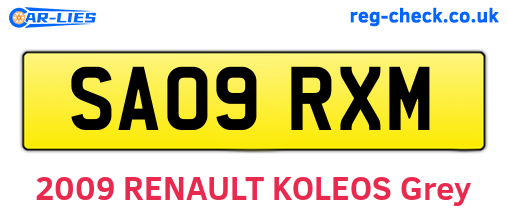 SA09RXM are the vehicle registration plates.