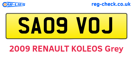 SA09VOJ are the vehicle registration plates.