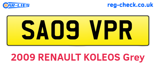 SA09VPR are the vehicle registration plates.