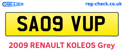 SA09VUP are the vehicle registration plates.