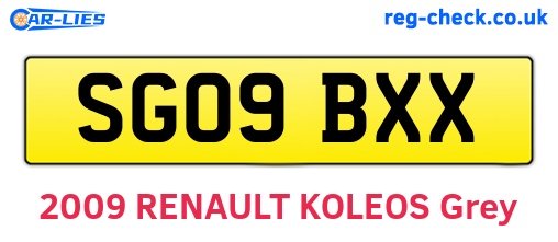 SG09BXX are the vehicle registration plates.