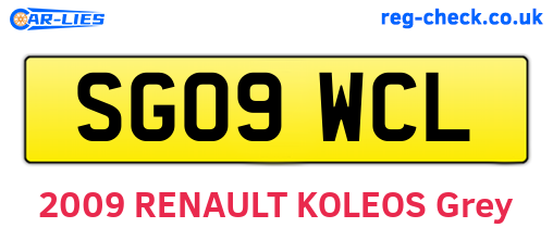 SG09WCL are the vehicle registration plates.