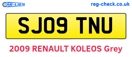 SJ09TNU are the vehicle registration plates.