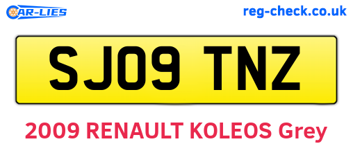 SJ09TNZ are the vehicle registration plates.