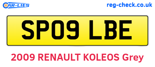 SP09LBE are the vehicle registration plates.