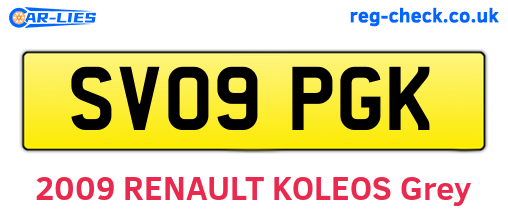 SV09PGK are the vehicle registration plates.