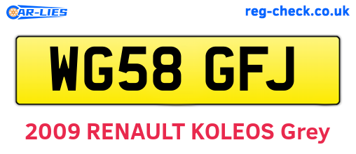 WG58GFJ are the vehicle registration plates.