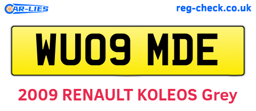 WU09MDE are the vehicle registration plates.
