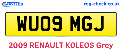 WU09MGJ are the vehicle registration plates.