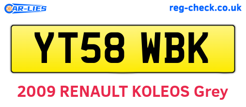 YT58WBK are the vehicle registration plates.