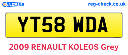 YT58WDA are the vehicle registration plates.