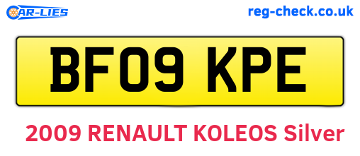 BF09KPE are the vehicle registration plates.