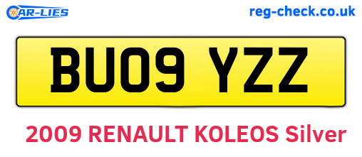 BU09YZZ are the vehicle registration plates.