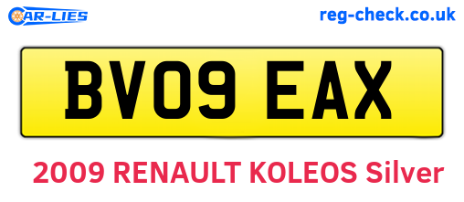 BV09EAX are the vehicle registration plates.