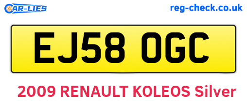 EJ58OGC are the vehicle registration plates.
