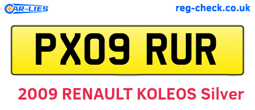 PX09RUR are the vehicle registration plates.