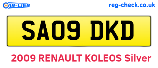 SA09DKD are the vehicle registration plates.