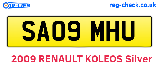 SA09MHU are the vehicle registration plates.