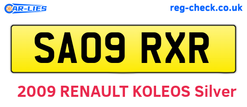SA09RXR are the vehicle registration plates.