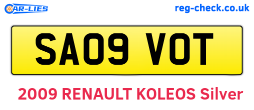 SA09VOT are the vehicle registration plates.