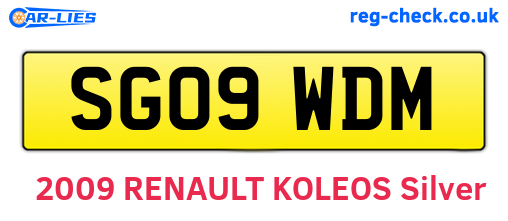 SG09WDM are the vehicle registration plates.