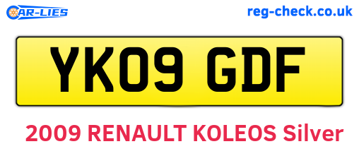 YK09GDF are the vehicle registration plates.
