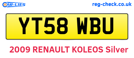 YT58WBU are the vehicle registration plates.