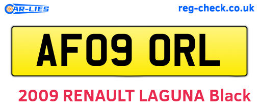 AF09ORL are the vehicle registration plates.