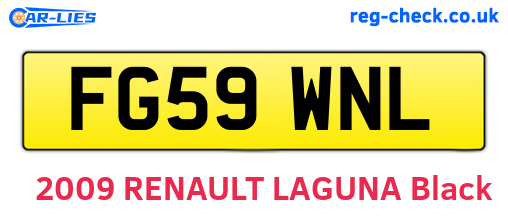 FG59WNL are the vehicle registration plates.