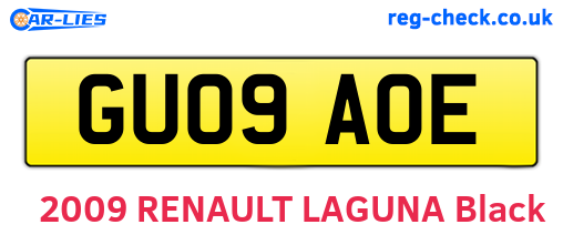 GU09AOE are the vehicle registration plates.
