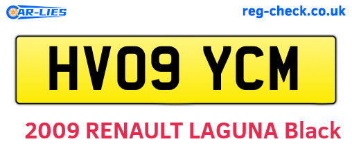 HV09YCM are the vehicle registration plates.