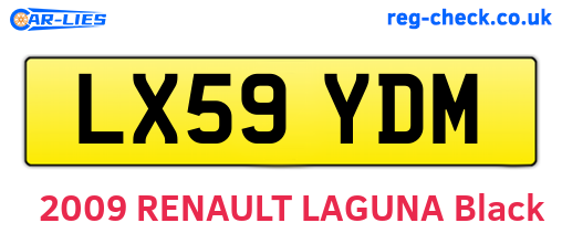 LX59YDM are the vehicle registration plates.